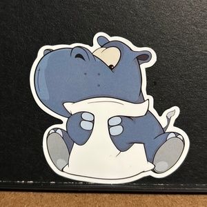 CARTOON HIPPO STICKER